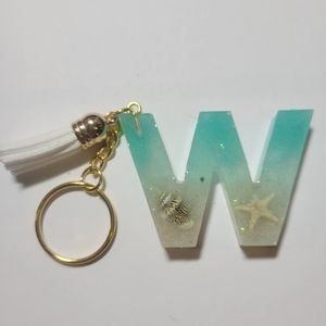Initial W beach themed key chain.